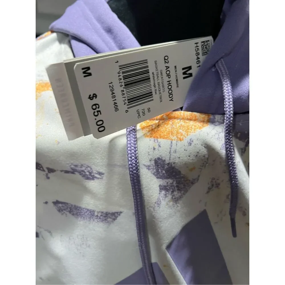 Adidas Men's Allover Print Basketball Hoodie Medium